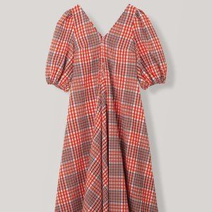 ISO GANNI CHARRON DRESS in Big Apple Plaid